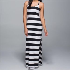 lululemon athletica Black and White Striped Maxi Dress
